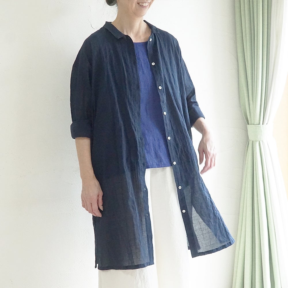 Branch m‘.,ブランチエム,ナチュラル,30代,40代,50代,60代,コットン,ゆったり,綿,シャツ,シャツワンピース,ワンピース,シアーワンピース, シャツ,ブラウス,シャツブラウス,シアー,シアーシャツ,チビ衿,シアーブラウス,綿シャツ,綿ブラウス,コットンブラウス,コットンシャツ,羽織,紫外線,紫外線対策,冷房,冷房対策,