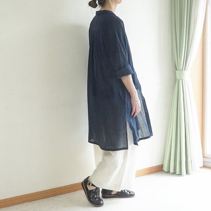 Branch m‘.,ブランチエム,ナチュラル,30代,40代,50代,60代,コットン,ゆったり,綿,シャツ,シャツワンピース,ワンピース,シアーワンピース, シャツ,ブラウス,シャツブラウス,シアー,シアーシャツ,チビ衿,シアーブラウス,綿シャツ,綿ブラウス,コットンブラウス,コットンシャツ,羽織,紫外線,紫外線対策,冷房,冷房対策,