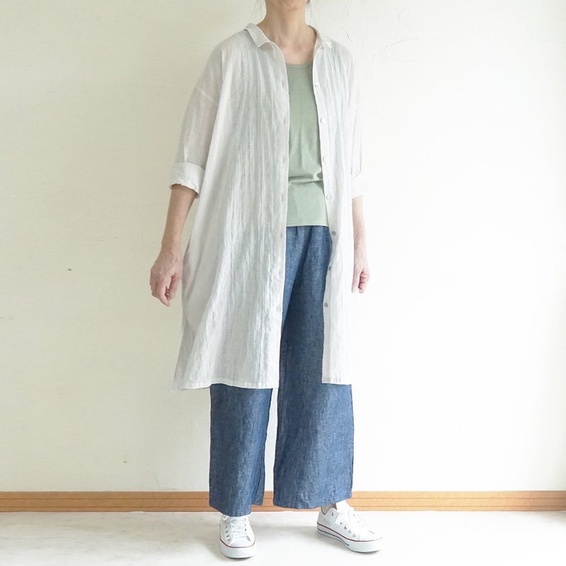 Branch m‘.,ブランチエム,ナチュラル,30代,40代,50代,60代,コットン,ゆったり,綿,シャツ,シャツワンピース,ワンピース,シアーワンピース, シャツ,ブラウス,シャツブラウス,シアー,シアーシャツ,チビ衿,シアーブラウス,綿シャツ,綿ブラウス,コットンブラウス,コットンシャツ,羽織,紫外線,紫外線対策,冷房,冷房対策,