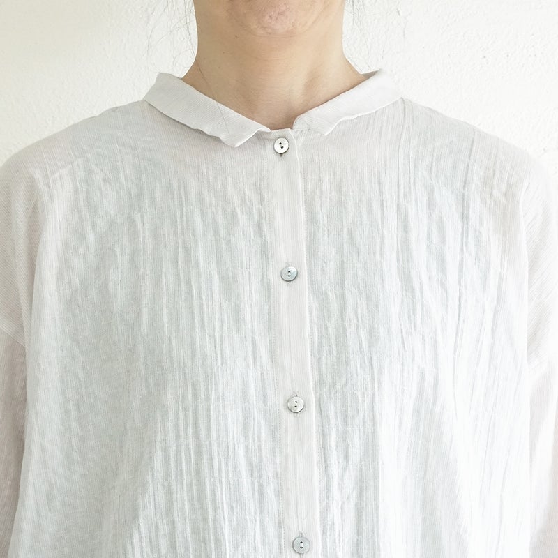 Branch m‘.,ブランチエム,ナチュラル,30代,40代,50代,60代,コットン,ゆったり,綿,シャツ,シャツワンピース,ワンピース,シアーワンピース, シャツ,ブラウス,シャツブラウス,シアー,シアーシャツ,チビ衿,シアーブラウス,綿シャツ,綿ブラウス,コットンブラウス,コットンシャツ,羽織,紫外線,紫外線対策,冷房,冷房対策,
