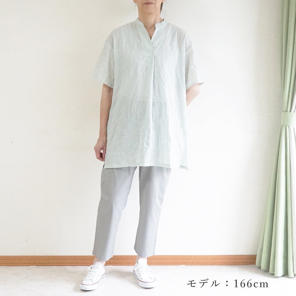 Branch m‘.,ブランチエム,ナチュラル,30代,40代,50代,60代,コーデセット,コーディネートセット,セット売り,ゆったり,リネン,チュニック,ブラウス,チュニックブラウス,スキッパーチュニック,スキッパーブラウス,パンツ,テーパード,テーパードパンツ,ストレッチ,ストレッチパンツ