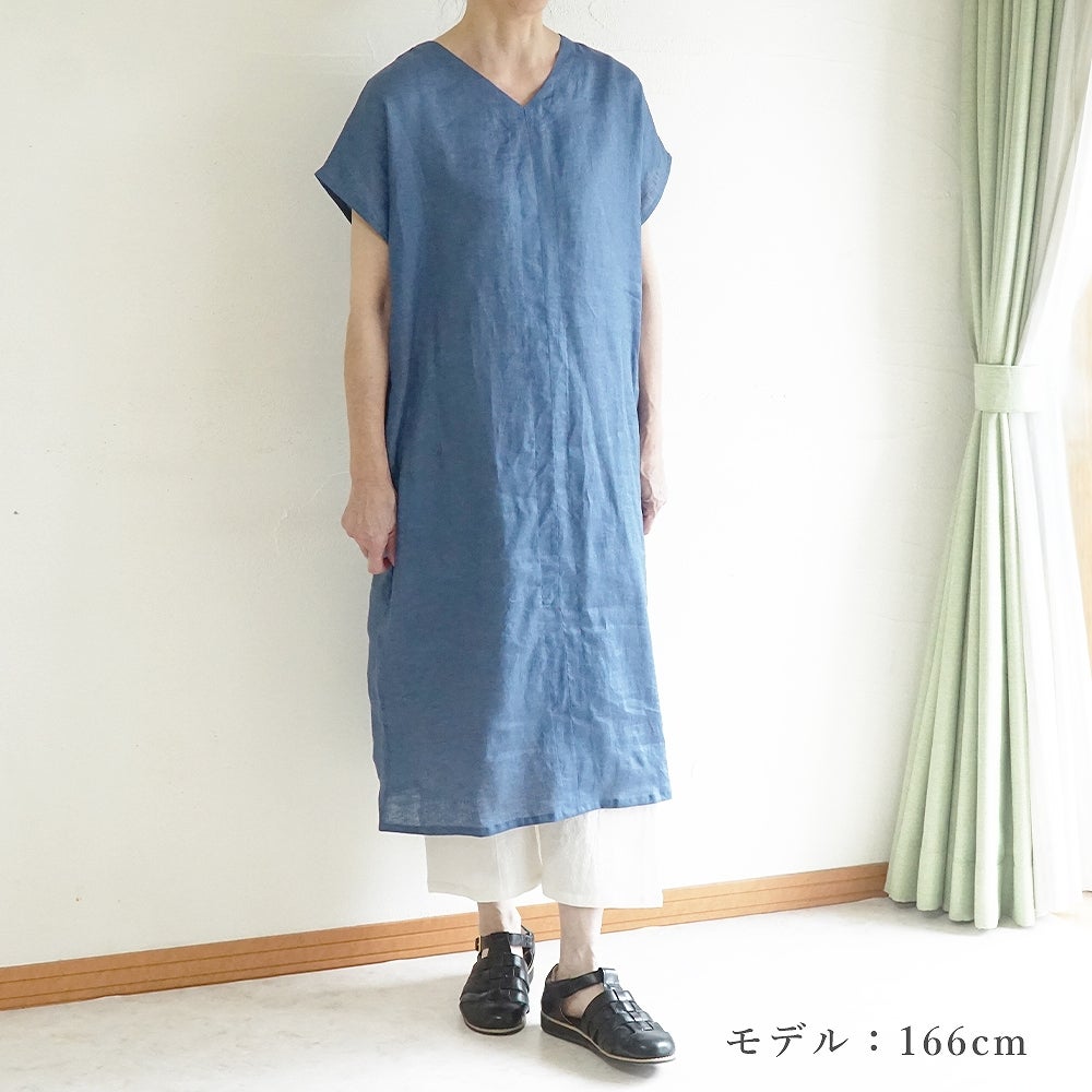 Branch m‘.,ブランチエム,ナチュラル,30代,40代,50代,60代,コーデセット,コーディネートセット,セット売り,ゆったり,リネン,ワンピース,リネンワンピース,Vネック,パンツ,リネンパンツ,ワイドパンツ,ペチパンツ
