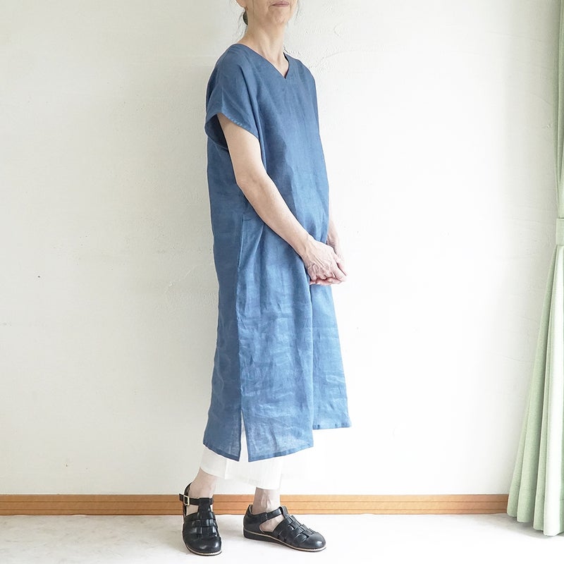 Branch m‘.,ブランチエム,ナチュラル,30代,40代,50代,60代,コーデセット,コーディネートセット,セット売り,ゆったり,リネン,ワンピース,リネンワンピース,Vネック,パンツ,リネンパンツ,ワイドパンツ,ペチパンツ