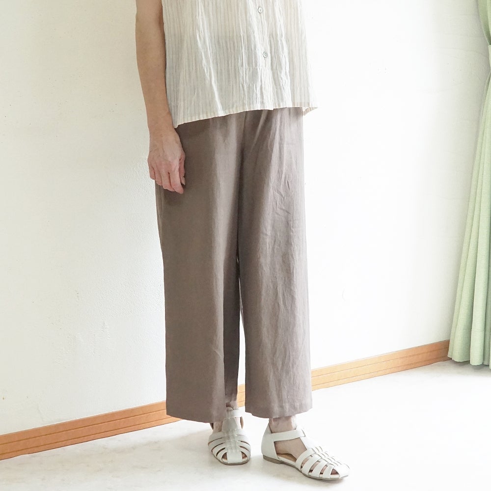 Branch m‘.,ブランチエム,ナチュラル,30代,40代,50代,60代,リネン,ゆったり,パンツ,リネンパンツ,ワイドパンツ,ワイドストレートパンツ,