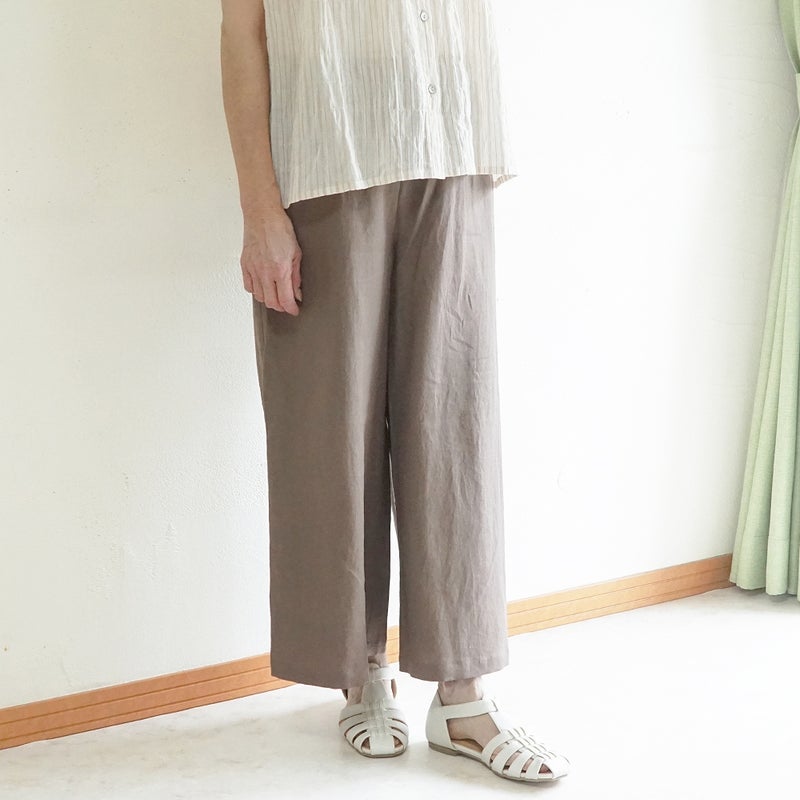Branch m‘.,ブランチエム,ナチュラル,30代,40代,50代,60代,リネン,ゆったり,パンツ,リネンパンツ,ワイドパンツ,ワイドストレートパンツ,