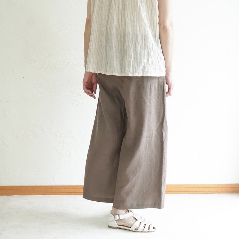 Branch m‘.,ブランチエム,ナチュラル,30代,40代,50代,60代,リネン,ゆったり,パンツ,リネンパンツ,ワイドパンツ,ワイドストレートパンツ,