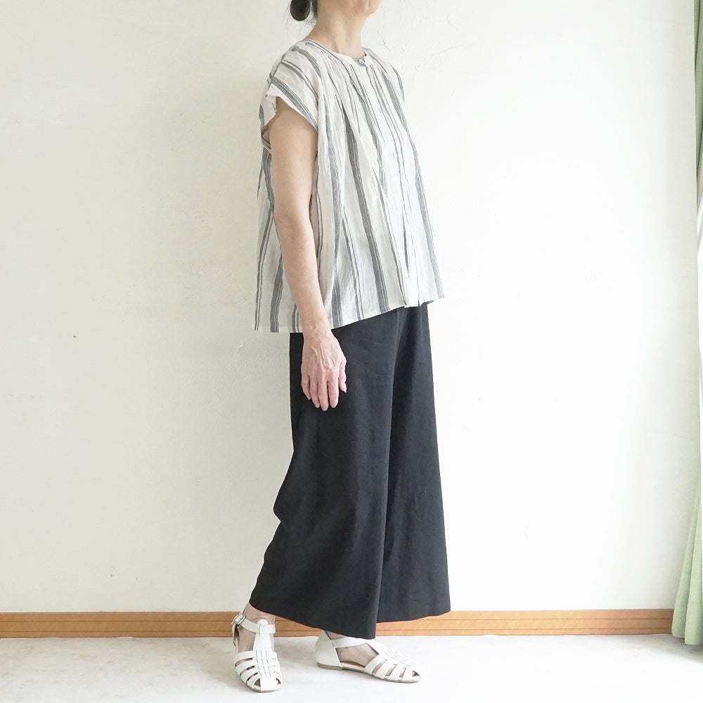 Branch m‘.,ブランチエム,ナチュラル,30代,40代,50代,60代,リネン,ゆったり,パンツ,リネンパンツ,ワイドパンツ,ワイドストレートパンツ,