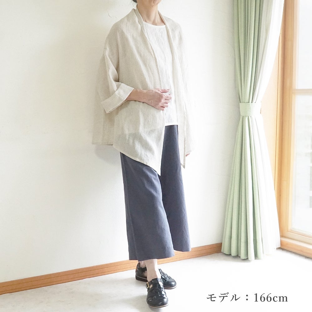 Branch m‘.,ブランチエム,ナチュラル,30代,40代,50代,60代,リネン,ゆったり,カーディガン,ショール,リネンカーデ,リネンカーディガン,リネンショール,ショールカーディガン,ストールカーディガン,紫外線対策,冷房対策