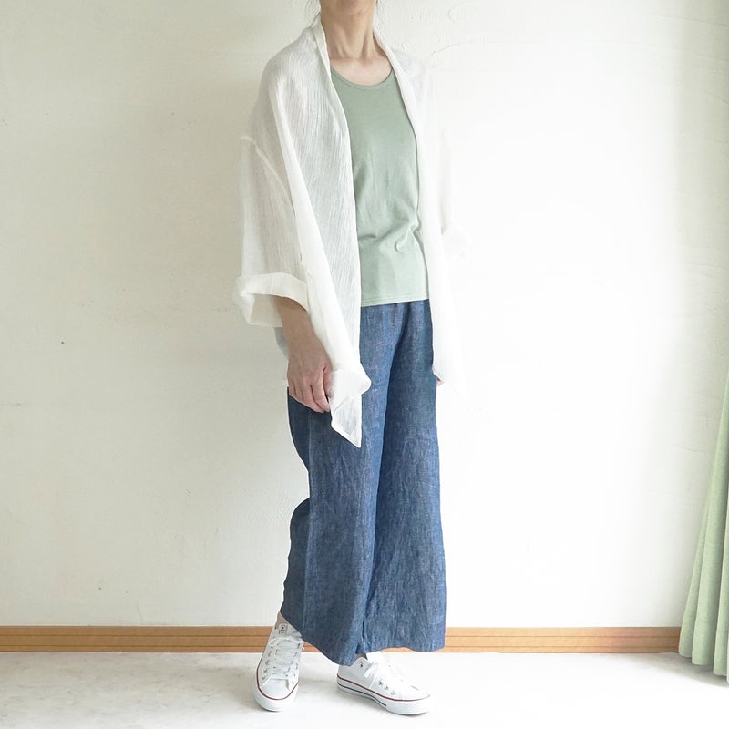Branch m‘.,ブランチエム,ナチュラル,30代,40代,50代,60代,リネン,ゆったり,カーディガン,ショール,リネンカーデ,リネンカーディガン,リネンショール,ショールカーディガン,ストールカーディガン,紫外線対策,冷房対策