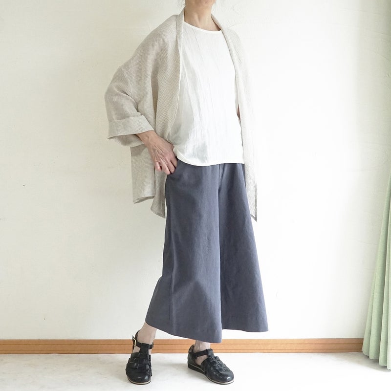 Branch m‘.,ブランチエム,ナチュラル,30代,40代,50代,60代,リネン,綿,コットン,麻,コットンリネン,ゆったり,ワイドパンツ,リネンワイドパンツ,リネンパンツ,パンツ,