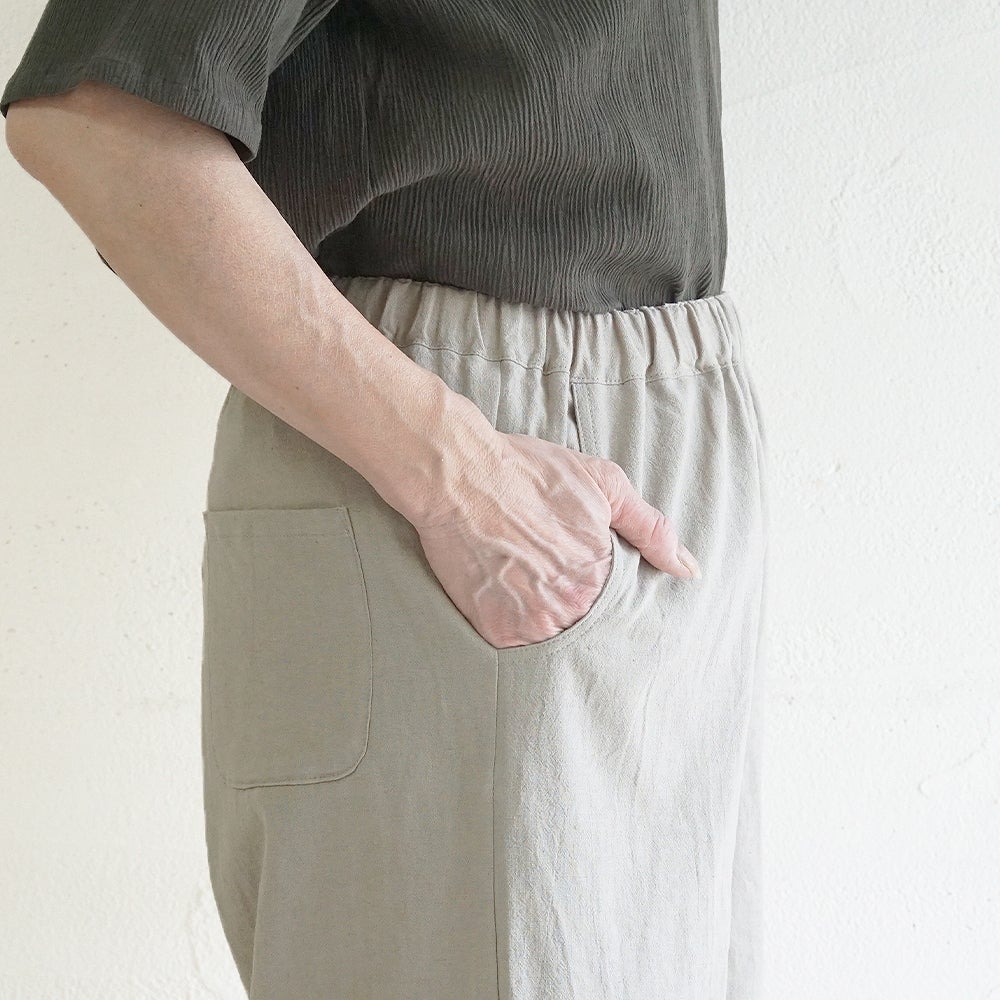 Branch m‘.,ブランチエム,ナチュラル,30代,40代,50代,60代,リネン,綿,コットン,麻,コットンリネン,ゆったり,ワイドパンツ,リネンワイドパンツ,リネンパンツ,パンツ,