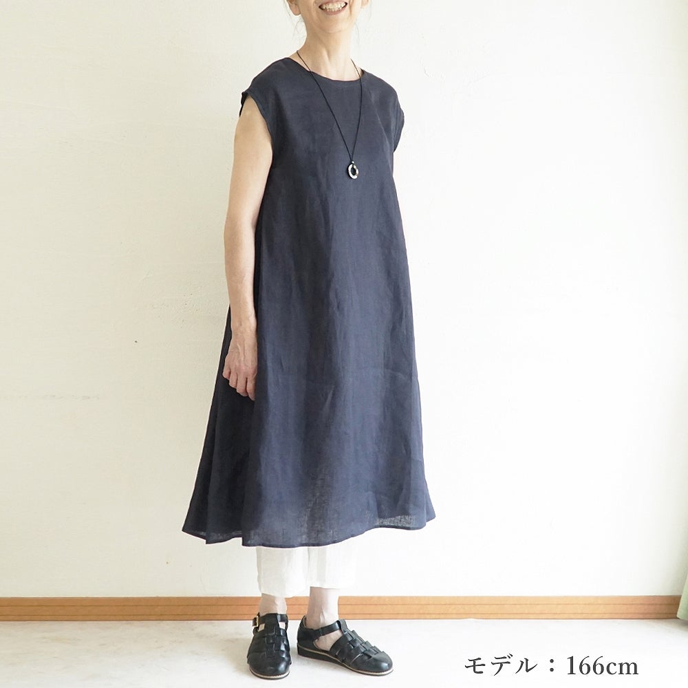 Branch m‘.,ブランチエム,ナチュラル,30代,40代,50代,60代,リネン,ゆったり,麻,ワンピース,リネンワンピース,ノースリーブワンピース