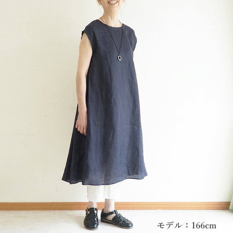 Branch m‘.,ブランチエム,ナチュラル,30代,40代,50代,60代,リネン,ゆったり,麻,ワンピース,リネンワンピース,ノースリーブワンピース