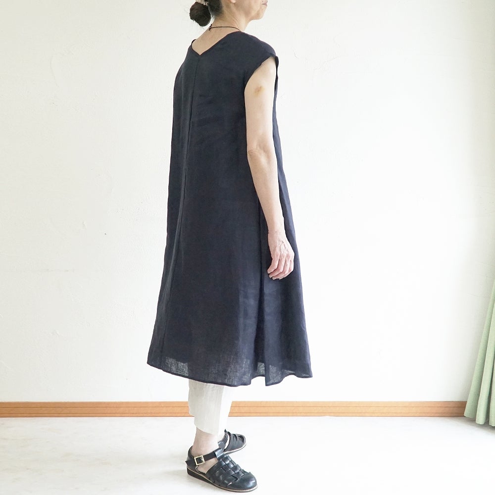 Branch m‘.,ブランチエム,ナチュラル,30代,40代,50代,60代,リネン,ゆったり,麻,ワンピース,リネンワンピース,ノースリーブワンピース