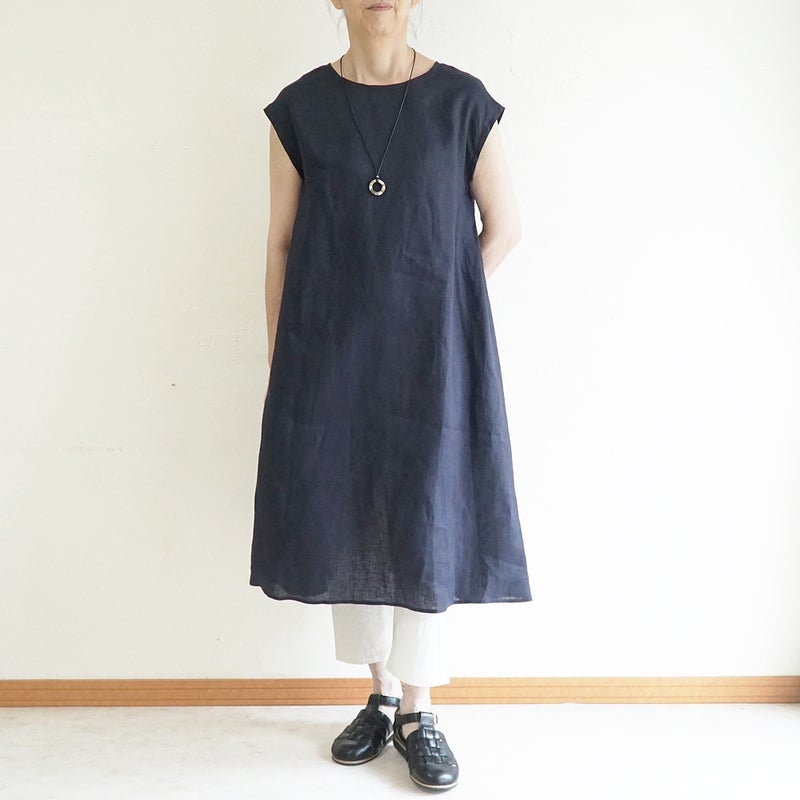 Branch m‘.,ブランチエム,ナチュラル,30代,40代,50代,60代,リネン,ゆったり,麻,ワンピース,リネンワンピース,ノースリーブワンピース