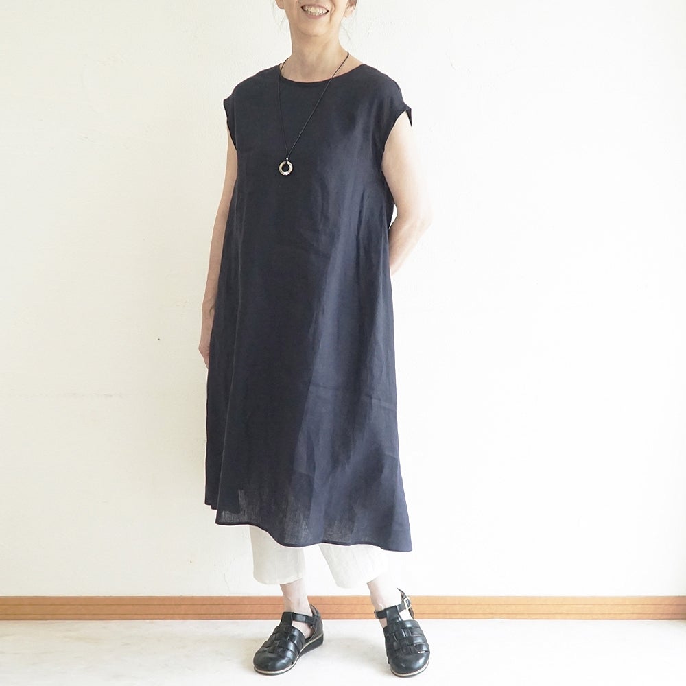 Branch m‘.,ブランチエム,ナチュラル,30代,40代,50代,60代,リネン,ゆったり,麻,ワンピース,リネンワンピース,ノースリーブワンピース
