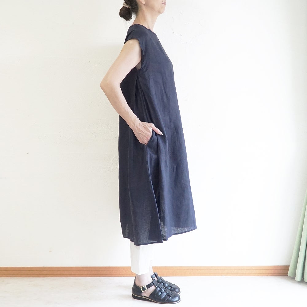 Branch m‘.,ブランチエム,ナチュラル,30代,40代,50代,60代,リネン,ゆったり,麻,ワンピース,リネンワンピース,ノースリーブワンピース