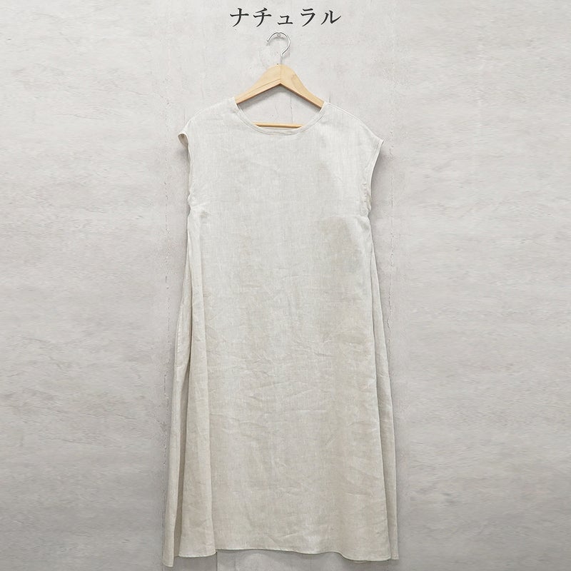Branch m‘.,ブランチエム,ナチュラル,30代,40代,50代,60代,リネン,ゆったり,麻,ワンピース,リネンワンピース,ノースリーブワンピース