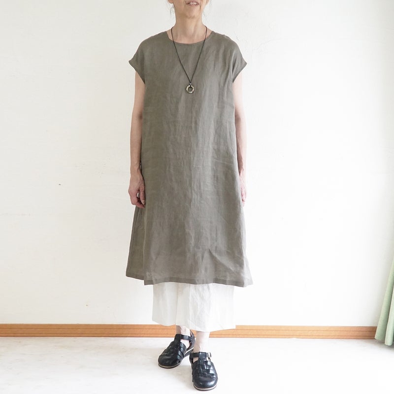 Branch m‘.,ブランチエム,ナチュラル,30代,40代,50代,60代,リネン,ゆったり,麻,ワンピース,リネンワンピース,ノースリーブワンピース