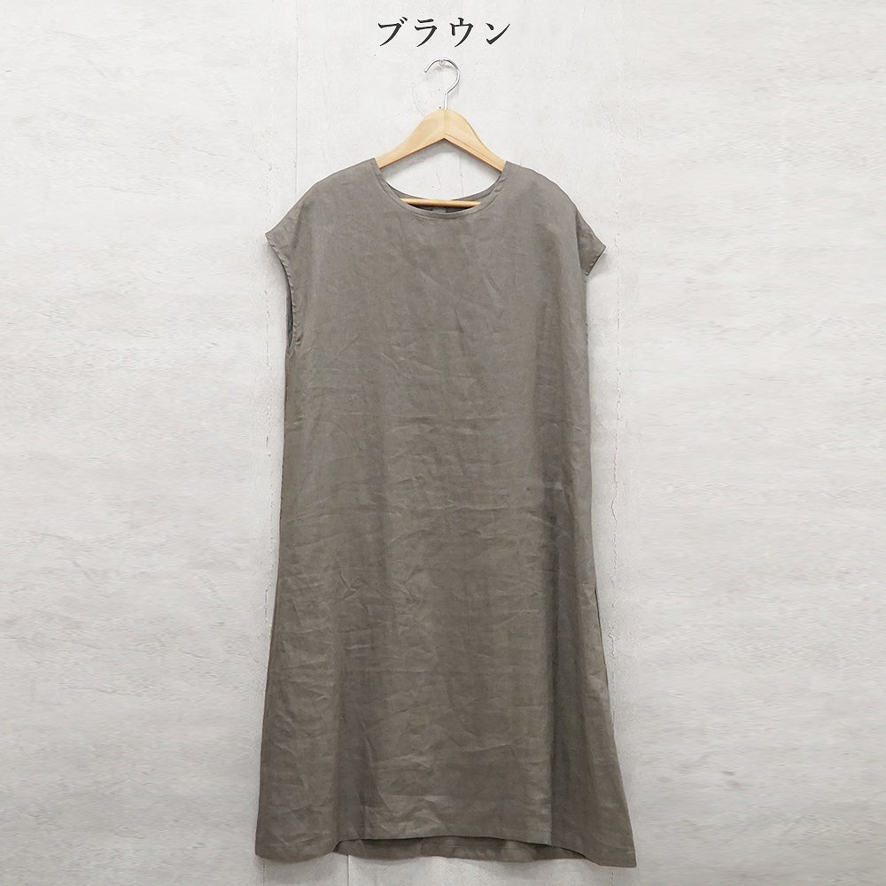 Branch m‘.,ブランチエム,ナチュラル,30代,40代,50代,60代,リネン,ゆったり,麻,ワンピース,リネンワンピース,ノースリーブワンピース