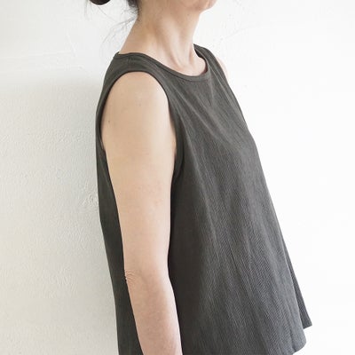 Branch m‘.,ブランチエム,ナチュラル,30代,40代,50代,60代,コットン,綿,ゆったり,ブラウス,タンクトップ,ノースリーブ,高島ちぢみ,楊柳.セットアップ