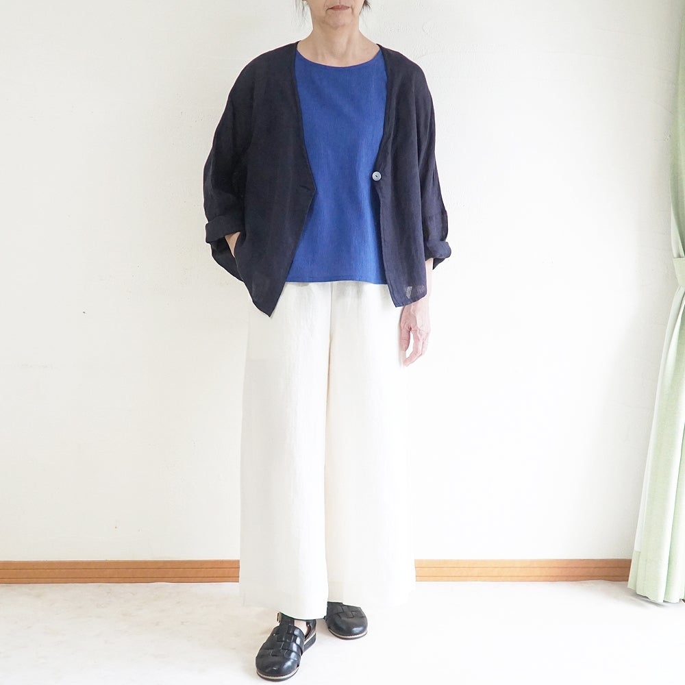 Branch m‘.,ブランチエム,ナチュラル,30代,40代,50代,60代,コットン,綿,ゆったり,ブラウス,タンクトップ,ノースリーブ,高島ちぢみ,楊柳.セットアップ