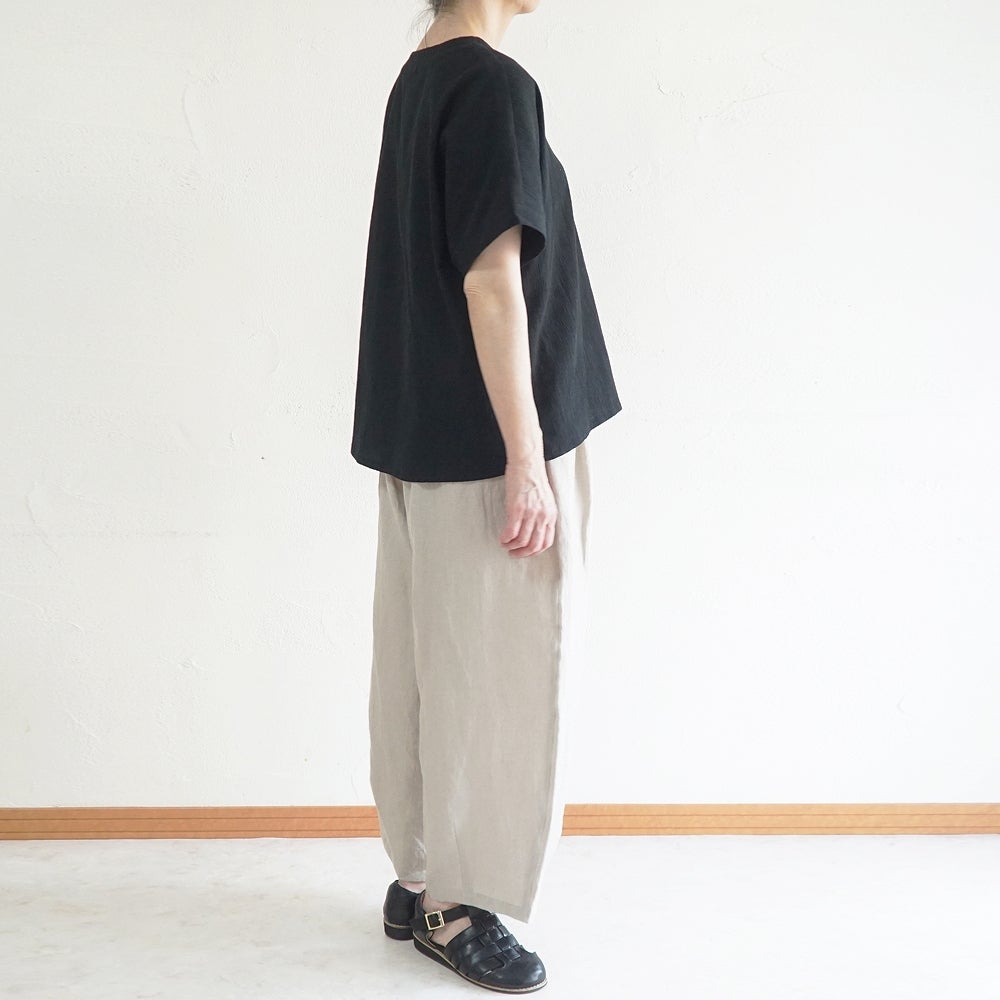 Branch m‘.,ブランチエム,ナチュラル,30代,40代,50代,60代,コットン,綿,ゆったり,ブラウス,半袖,プルオーバー,Tシャツ,半袖プルオーバー,半袖ブラウス,高島ちぢみ,楊柳セットアップ