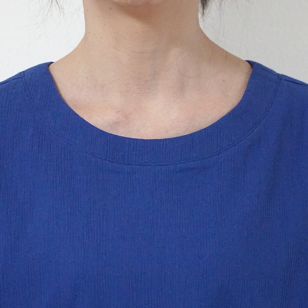 Branch m‘.,ブランチエム,ナチュラル,30代,40代,50代,60代,コットン,綿,ゆったり,ブラウス,半袖,プルオーバー,Tシャツ,半袖プルオーバー,半袖ブラウス,高島ちぢみ,楊柳セットアップ