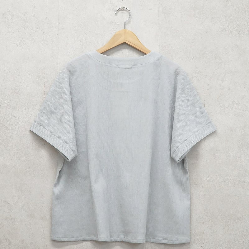 Branch m‘.,ブランチエム,ナチュラル,30代,40代,50代,60代,コットン,綿,ゆったり,ブラウス,半袖,プルオーバー,Tシャツ,半袖プルオーバー,半袖ブラウス,高島ちぢみ,楊柳セットアップ