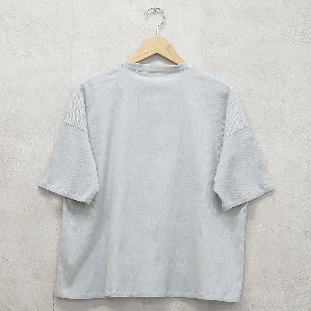 Branch m‘.,ブランチエム,ナチュラル,30代,40代,50代,60代,コットン,綿,ゆったり,ブラウス,半袖,シャツ,シャツブラウス,半袖シャツ,半袖ブラウス,キーネック,キーネックブラウス,キーネックシャツ,高島ちぢみ,楊柳,セットアップ
