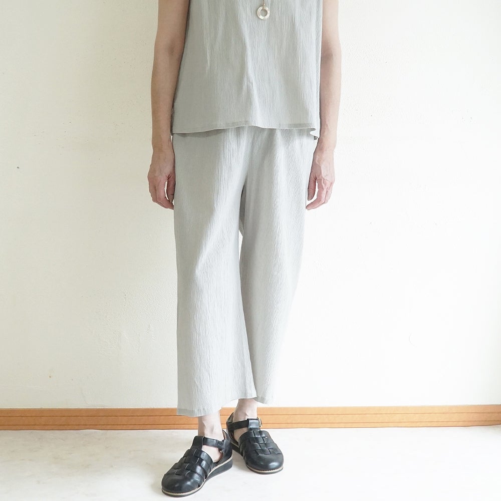 Branch m‘.,ブランチエム,ナチュラル,30代,40代,50代,60代,コットン,綿,ゆったり,パンツ,ワイドパンツ,ストレートパンツ,ぺチパンツ,高島ちぢみ,楊柳,セットアップ
