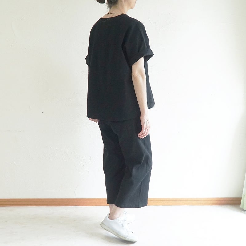 Branch m‘.,ブランチエム,ナチュラル,30代,40代,50代,60代,コットン,綿,ゆったり,パンツ,ワイドパンツ,ストレートパンツ,ぺチパンツ,高島ちぢみ,楊柳,セットアップ