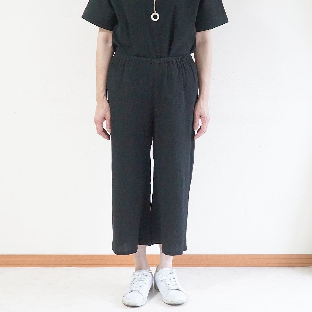 Branch m‘.,ブランチエム,ナチュラル,30代,40代,50代,60代,コットン,綿,ゆったり,パンツ,ワイドパンツ,ストレートパンツ,ぺチパンツ,高島ちぢみ,楊柳,セットアップ