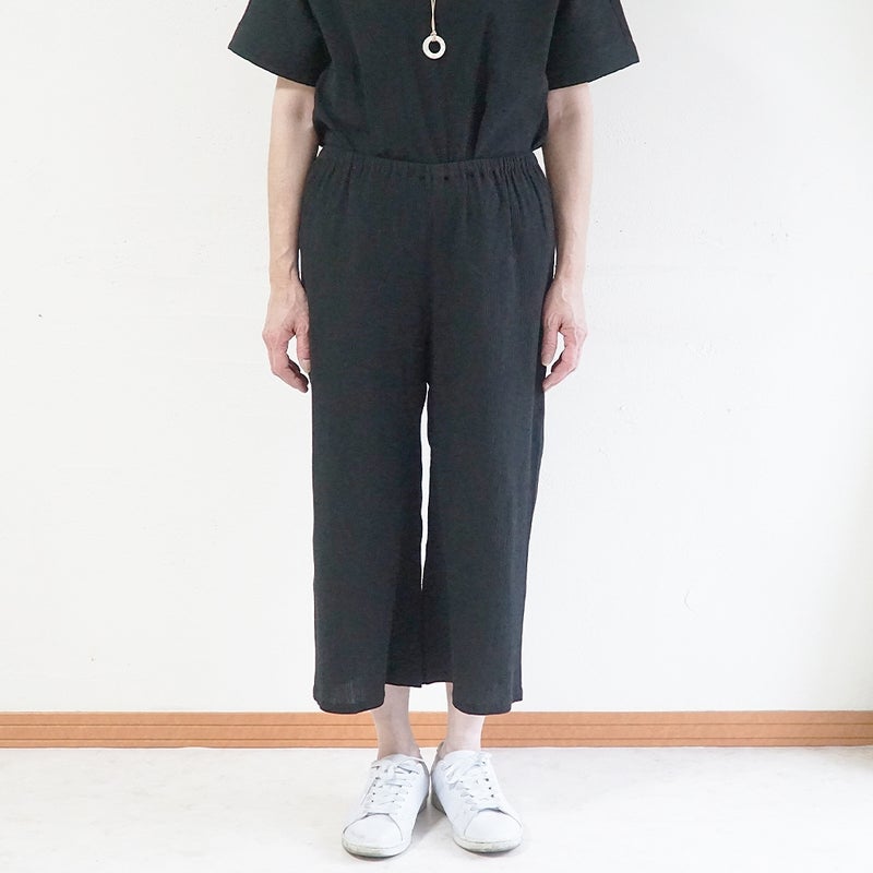 Branch m‘.,ブランチエム,ナチュラル,30代,40代,50代,60代,コットン,綿,ゆったり,パンツ,ワイドパンツ,ストレートパンツ,ぺチパンツ,高島ちぢみ,楊柳,セットアップ
