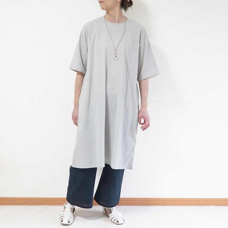 Branch m‘.,ブランチエム,ナチュラル,30代,40代,50代,60代,コットン,綿,ゆったり,パンツ,ワイドパンツ,ストレートパンツ,ぺチパンツ,高島ちぢみ,楊柳,セットアップ