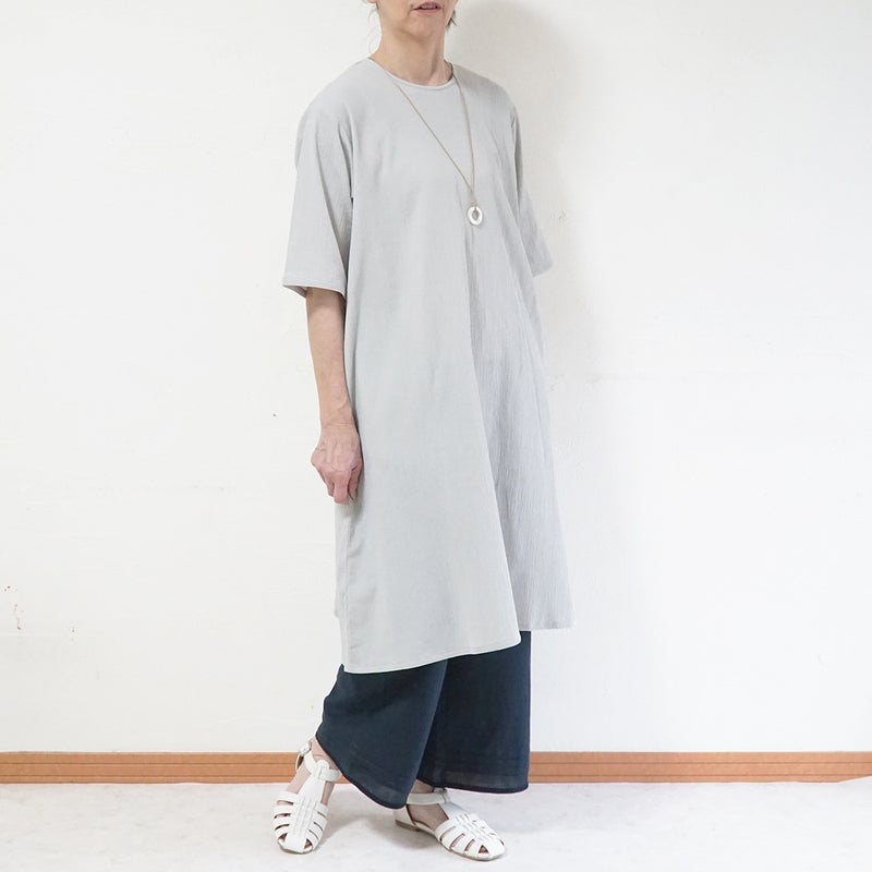Branch m‘.,ブランチエム,ナチュラル,30代,40代,50代,60代,コットン,綿,ゆったり,パンツ,ワイドパンツ,ストレートパンツ,ぺチパンツ,高島ちぢみ,楊柳,セットアップ