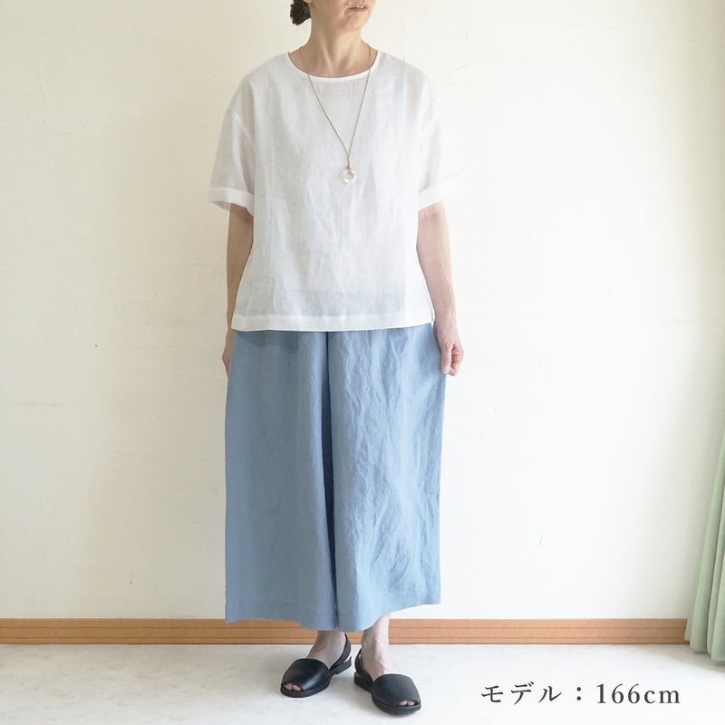 Branch m‘.,ブランチエム,ナチュラル,30代,40代,50代,60代,コーデセット,コーディネートセット,セット売り,ゆったり,リネン,プルオーバー,ブラウス,Tシャツ,プルオーバーブラウス, ,パンツ,リネン,リネンパンツ,ワイドパンツ,ギャザーパンツ