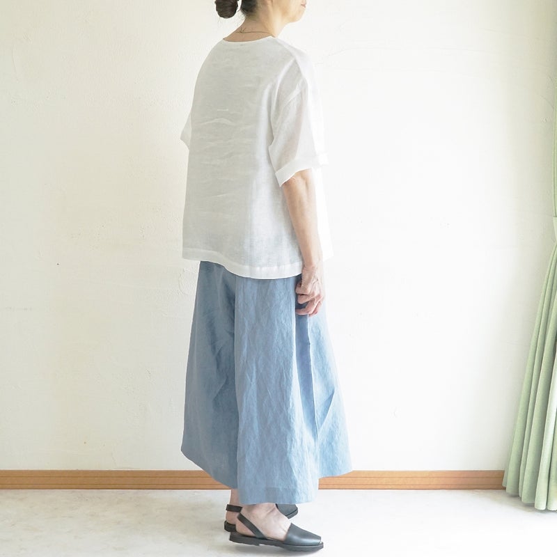 Branch m‘.,ブランチエム,ナチュラル,30代,40代,50代,60代,コーデセット,コーディネートセット,セット売り,ゆったり,リネン,プルオーバー,ブラウス,Tシャツ,プルオーバーブラウス, ,パンツ,リネン,リネンパンツ,ワイドパンツ,ギャザーパンツ