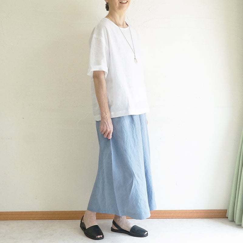 Branch m‘.,ブランチエム,ナチュラル,30代,40代,50代,60代,コーデセット,コーディネートセット,セット売り,ゆったり,リネン,プルオーバー,ブラウス,Tシャツ,プルオーバーブラウス, ,パンツ,リネン,リネンパンツ,ワイドパンツ,ギャザーパンツ