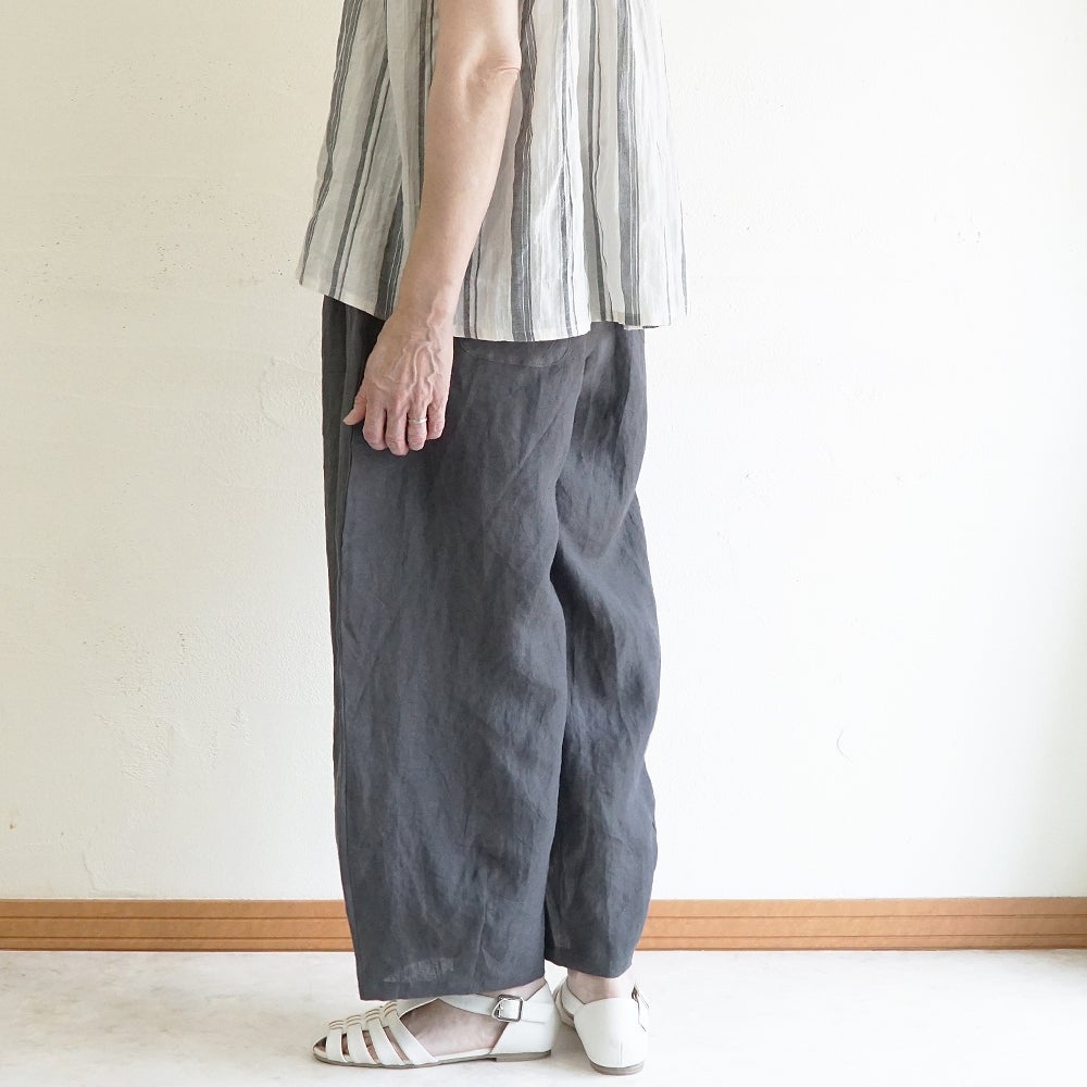 Branch m‘.,ブランチエム,ナチュラル,30代,40代,50代,60代,コーデセット,コーディネートセット,セット売り,ゆったり,コットン,フレンチスリーブブラウス,ブラウス,フレンチスリーブ,ストライプ,ストライプシャツ,ストライプブラウス, ,パンツ,リネン,リネンパンツ,コクーンパンツ,タックパンツ