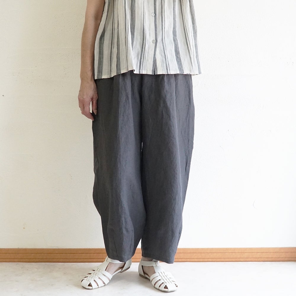 Branch m‘.,ブランチエム,ナチュラル,30代,40代,50代,60代,コーデセット,コーディネートセット,セット売り,ゆったり,コットン,フレンチスリーブブラウス,ブラウス,フレンチスリーブ,ストライプ,ストライプシャツ,ストライプブラウス, ,パンツ,リネン,リネンパンツ,コクーンパンツ,タックパンツ