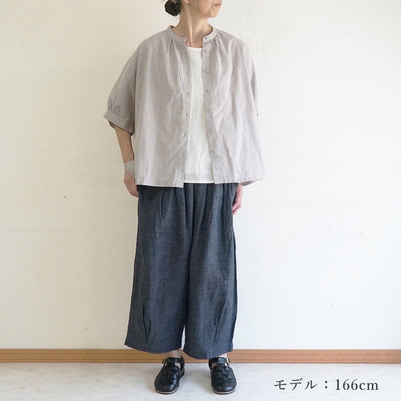 Branch m‘.,ブランチエム,ナチュラル,30代,40代,50代,60代,コットンリネン,ゆったり,ブラウス,綿麻ブラウス,ドルマンブラウス,プルオーバー,プルオーバーブラウス,チェック,チェックブラウス