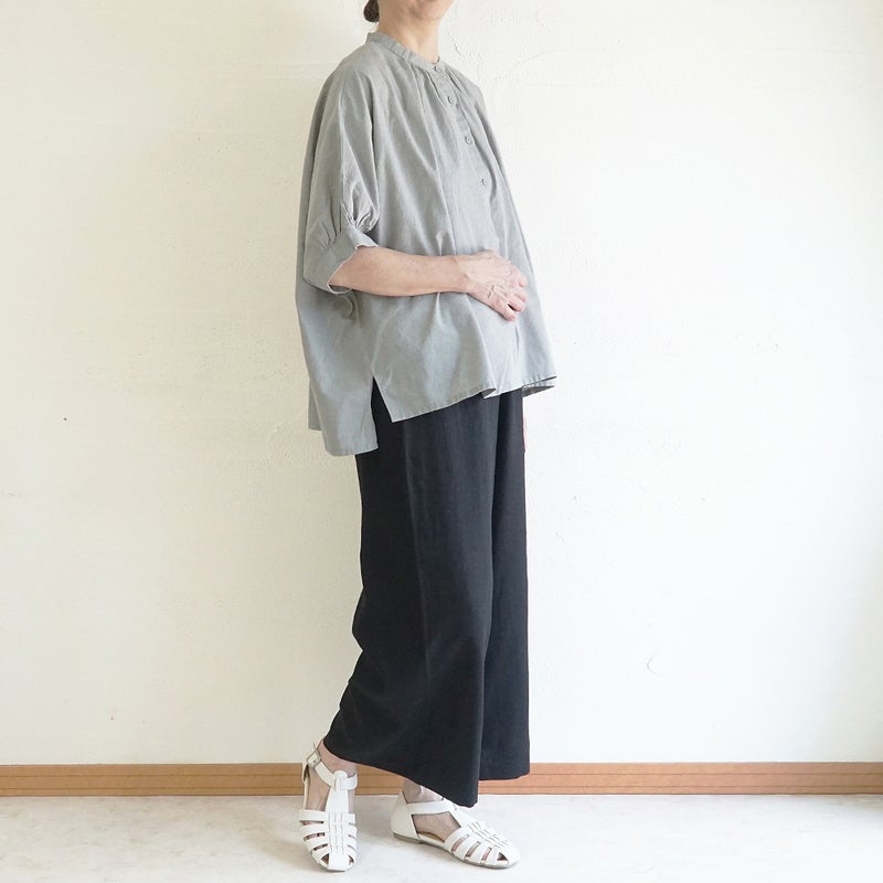 Branch m‘.,ブランチエム,ナチュラル,30代,40代,50代,60代,コットンリネン,ゆったり,ブラウス,綿麻ブラウス,ドルマンブラウス,プルオーバー,プルオーバーブラウス,チェック,チェックブラウス