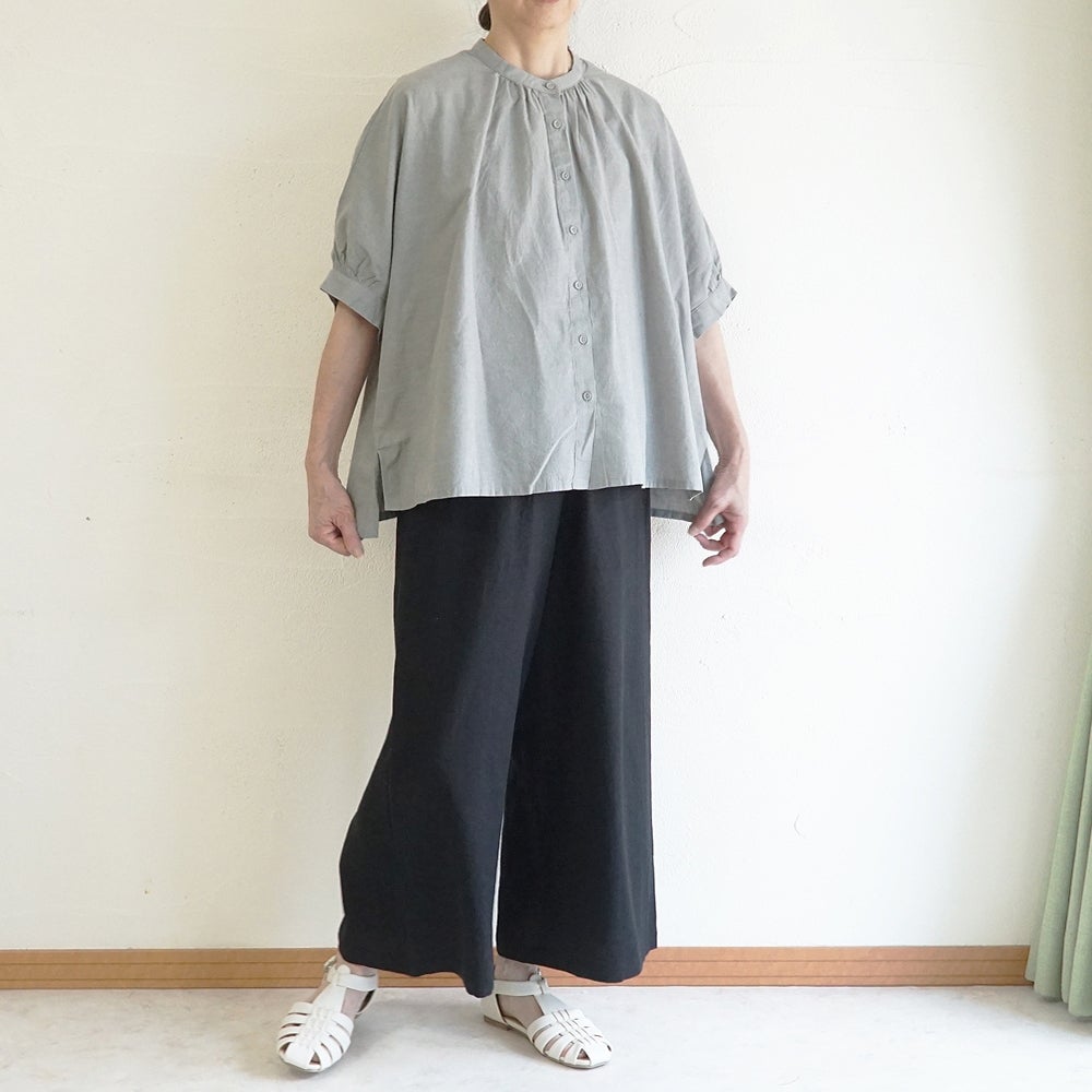 Branch m‘.,ブランチエム,ナチュラル,30代,40代,50代,60代,コットンリネン,ゆったり,ブラウス,綿麻ブラウス,ドルマンブラウス,プルオーバー,プルオーバーブラウス,チェック,チェックブラウス