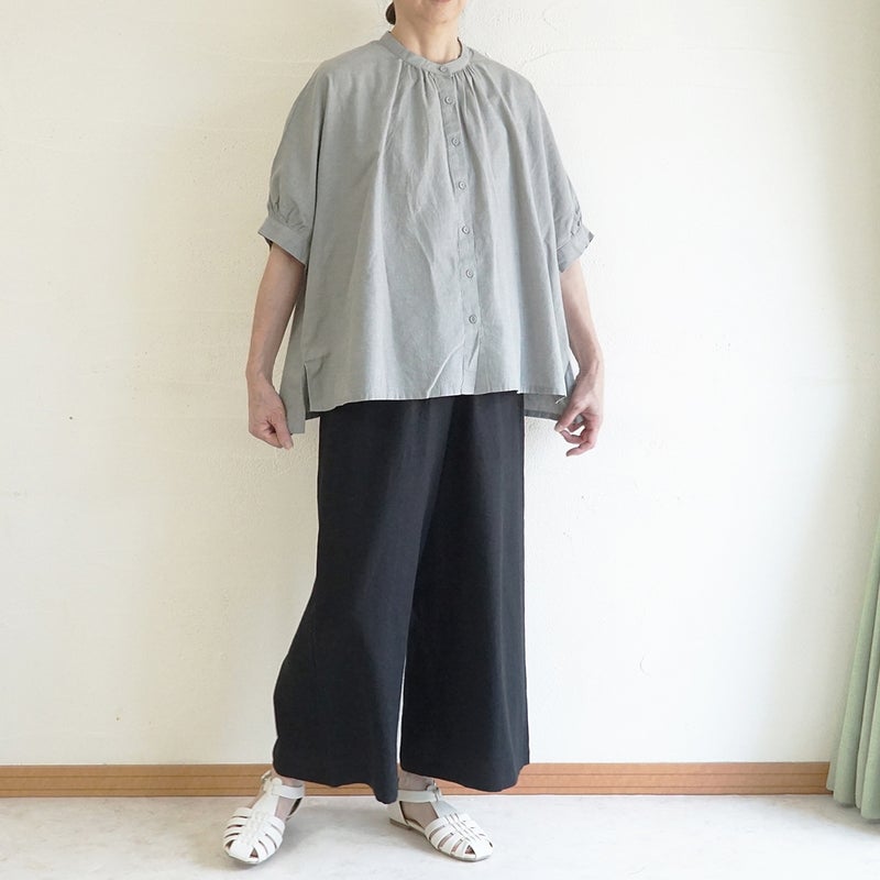 Branch m‘.,ブランチエム,ナチュラル,30代,40代,50代,60代,コットンリネン,ゆったり,ブラウス,綿麻ブラウス,ドルマンブラウス,プルオーバー,プルオーバーブラウス,チェック,チェックブラウス