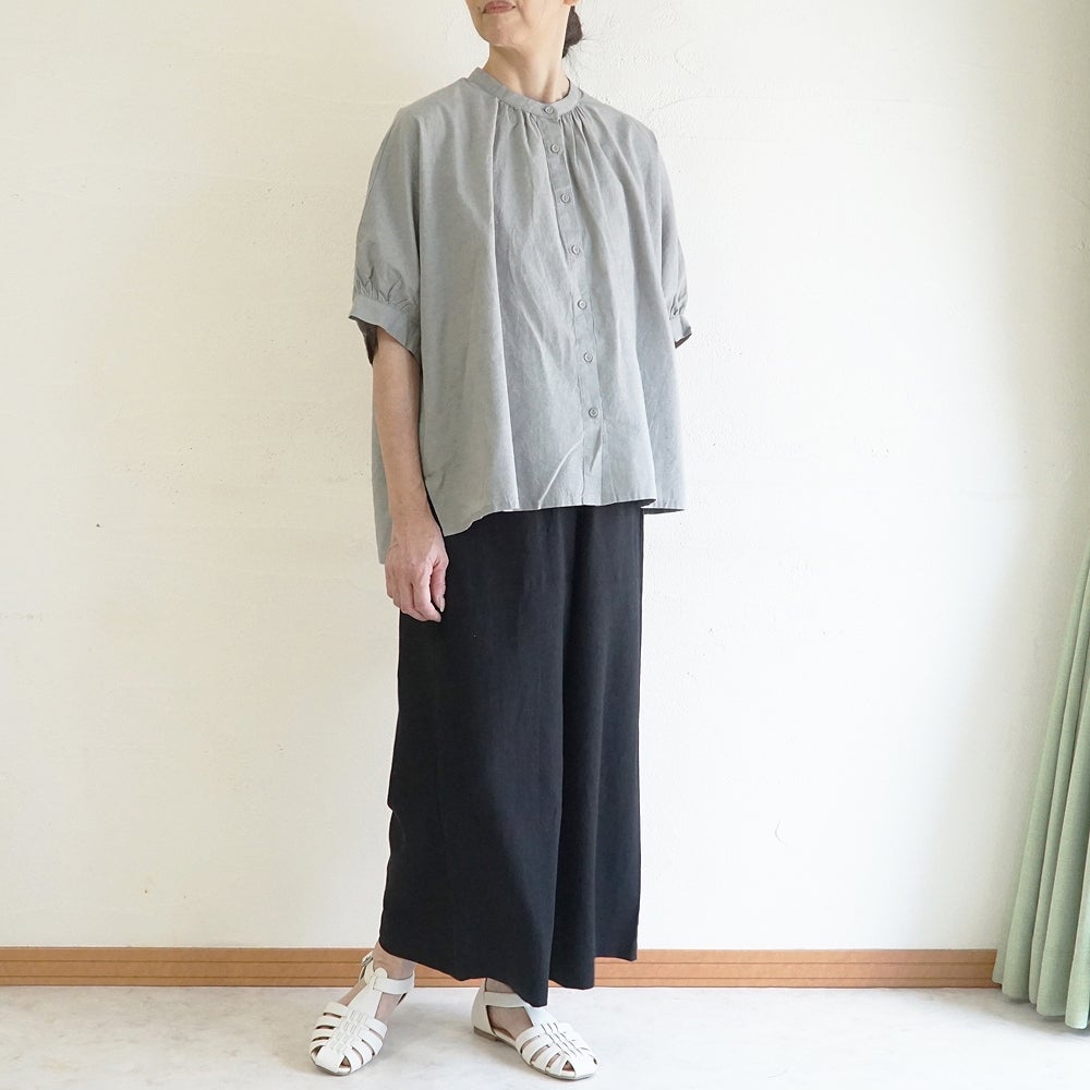 Branch m‘.,ブランチエム,ナチュラル,30代,40代,50代,60代,コットンリネン,ゆったり,ブラウス,綿麻ブラウス,ドルマンブラウス,プルオーバー,プルオーバーブラウス,チェック,チェックブラウス