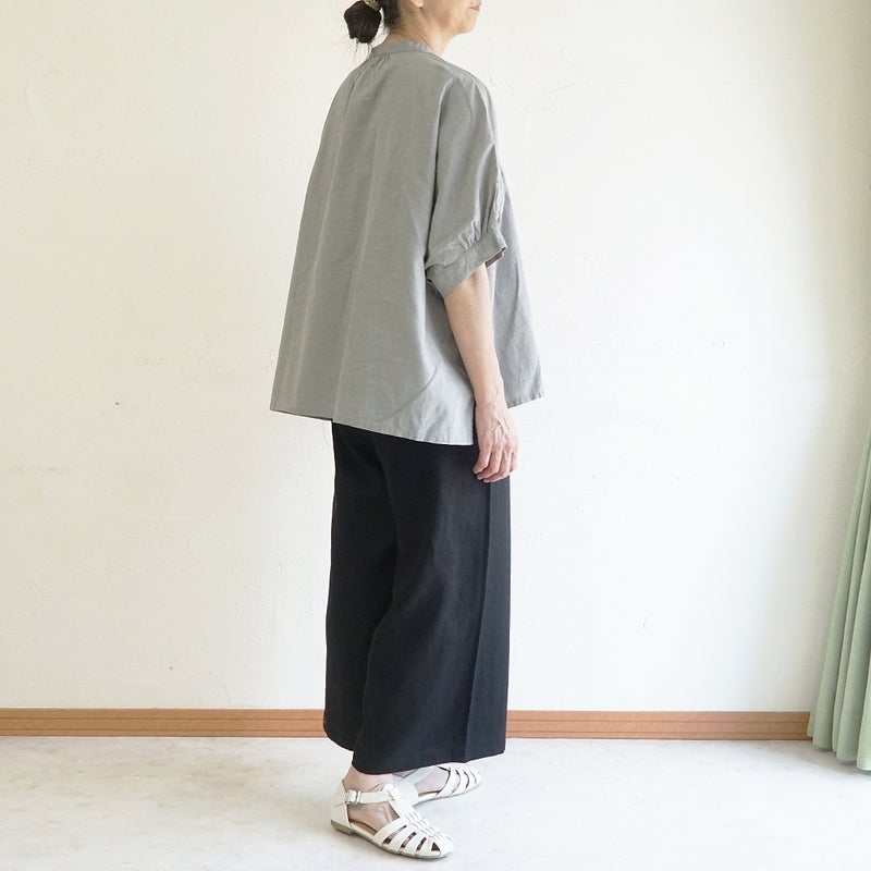 Branch m‘.,ブランチエム,ナチュラル,30代,40代,50代,60代,コットンリネン,ゆったり,ブラウス,綿麻ブラウス,ドルマンブラウス,プルオーバー,プルオーバーブラウス,チェック,チェックブラウス