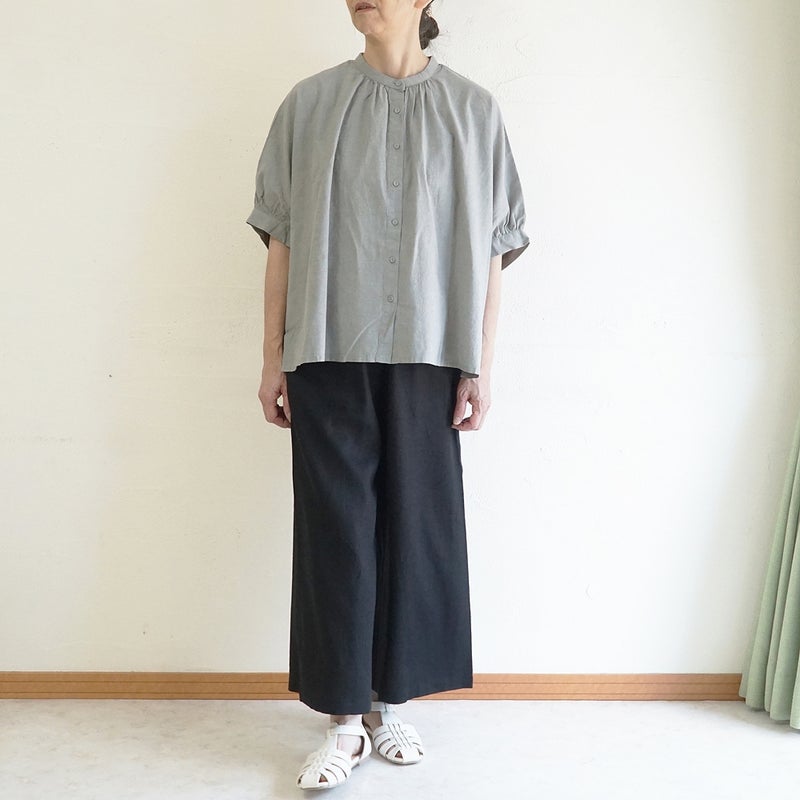 Branch m‘.,ブランチエム,ナチュラル,30代,40代,50代,60代,コットンリネン,ゆったり,ブラウス,綿麻ブラウス,ドルマンブラウス,プルオーバー,プルオーバーブラウス,チェック,チェックブラウス