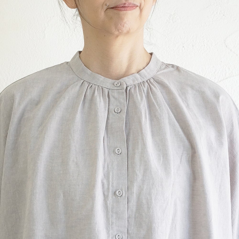 Branch m‘.,ブランチエム,ナチュラル,30代,40代,50代,60代,コットンリネン,ゆったり,ブラウス,綿麻ブラウス,ドルマンブラウス,プルオーバー,プルオーバーブラウス,チェック,チェックブラウス