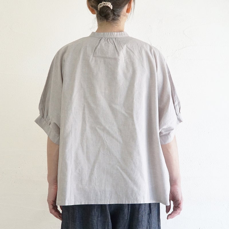 Branch m‘.,ブランチエム,ナチュラル,30代,40代,50代,60代,コットンリネン,ゆったり,ブラウス,綿麻ブラウス,ドルマンブラウス,プルオーバー,プルオーバーブラウス,チェック,チェックブラウス